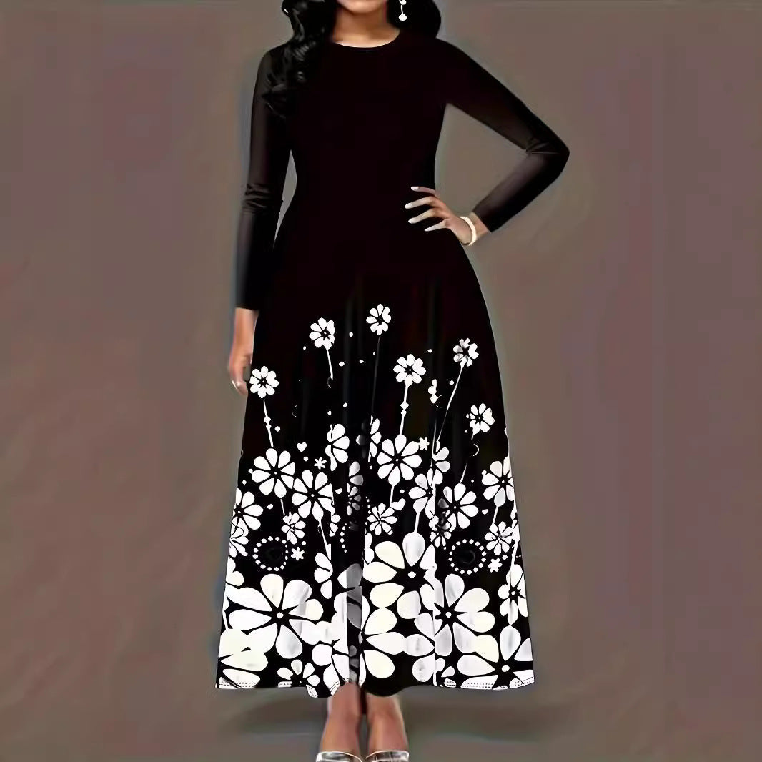 Damen Maxikleid mit floralem Druck und Taschen R&B