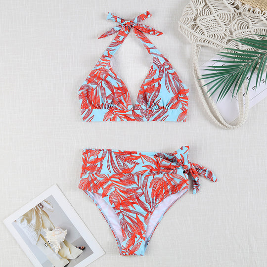 Damen Bikini-Set mit verspieltem Haltertop und hochgeschnittenem Höschen R&B