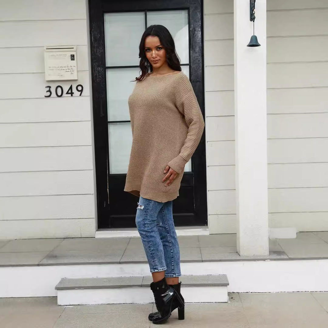 Damen Oversized Strickpullover mit weichem Strukturmuster R&B