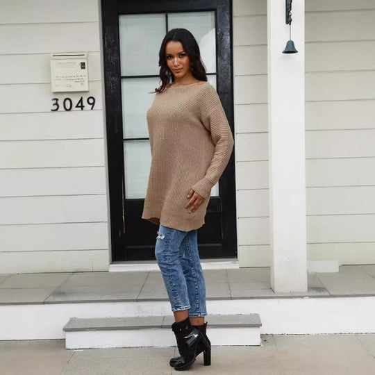 Damen Oversized Strickpullover mit weichem Strukturmuster R&B