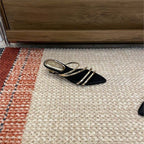 Damen schicke Mules mit eleganten Riemchen R&B