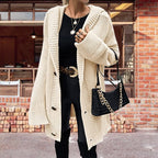 Damen Grober Strickcardigan mit weitem Schnitt und tiefen Taschen
