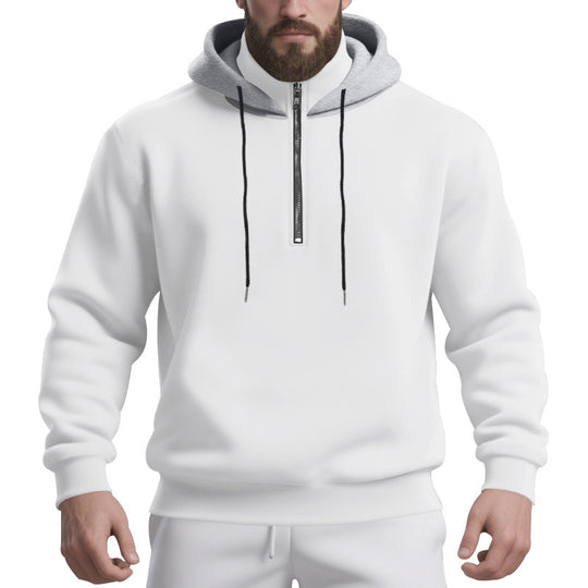 Herren sportlicher Kapuzenpullover mit halbem Reißverschluss und atmungsaktivem Stoff R&B
