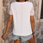 Damen Spitzenbluse mit floralen Details und luftiger Passform R&B