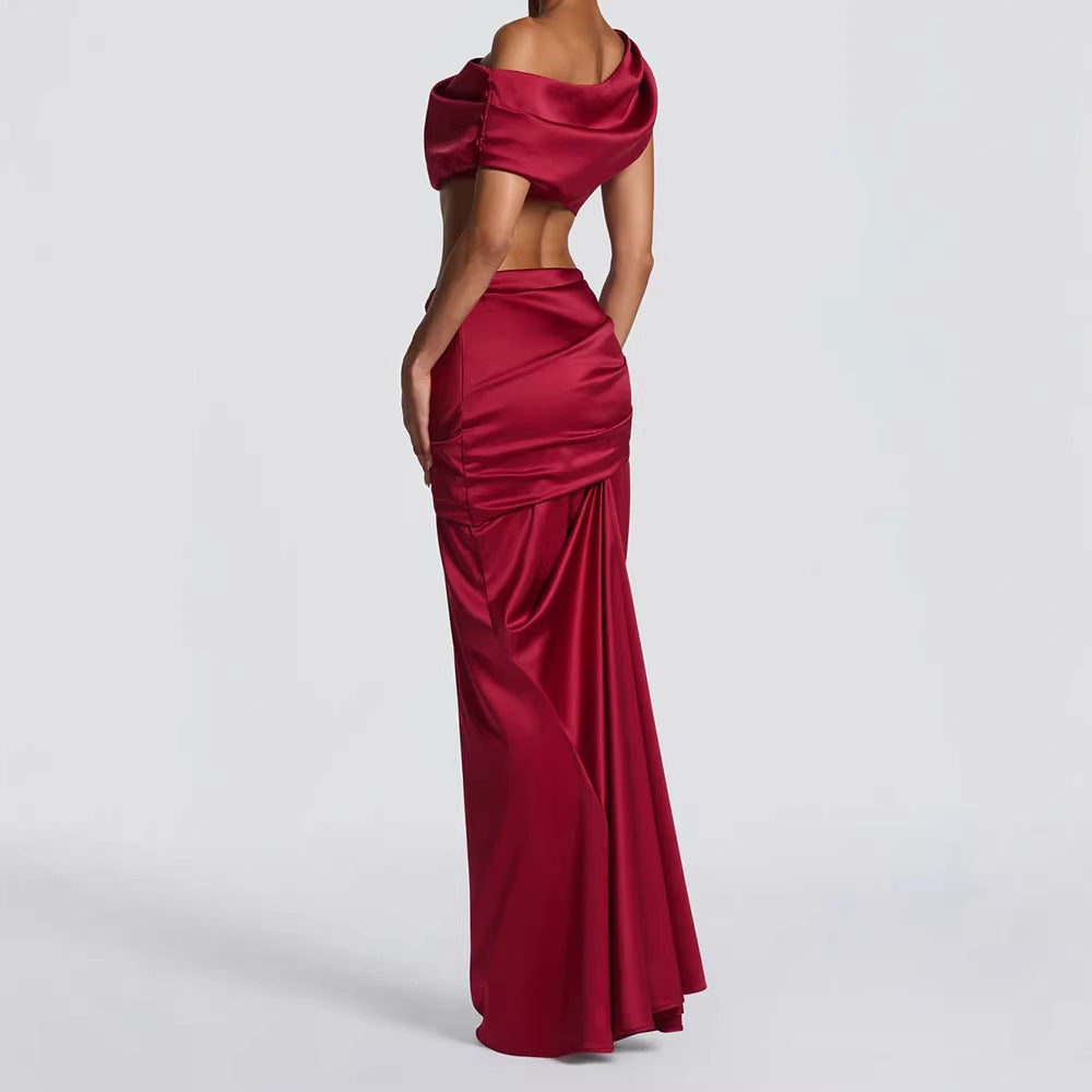 Damen Elegantes One-Shoulder Abendkleid R&B