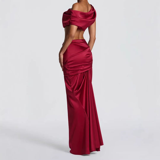 Damen Elegantes One-Shoulder Abendkleid R&B