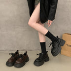 Damen Modische Chunky Sneakers mit rutschfester Sohle und breiten Schnürsenkeln R&B