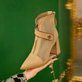 Damen modische Ankle Boots mit Reißverschluss und Mesh-Einsätzen