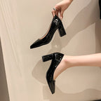Damen elegante spitze Pumps mit tragbarem Blockabsatz R&B