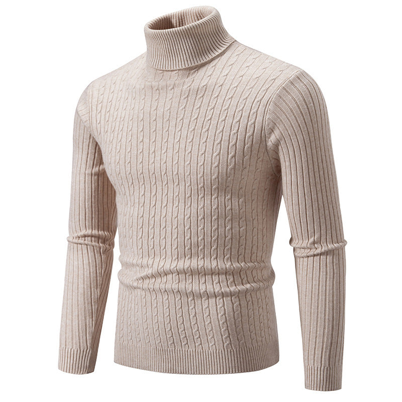 Herren Rollkragenpullover mit strukturiertem Strickmuster R&B