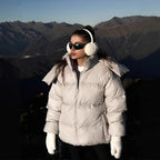 Damen gefütterte Outdoor-Jacke mit hochgeschlossenem Kragen und gestepptem Design R&B