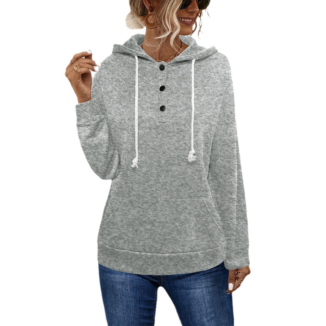 Damen Hoodie mit Knopfleiste und lässigem Schnitt R&B