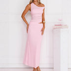 Damen Elegantes Wickelkleid mit asymmetrischem Design und Raffung R&B