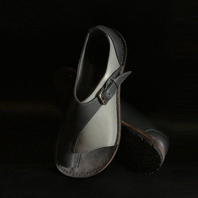 Damen Komfortable Zehensteg-Sandalen mit verstellbarem Riemen und anatomischem Fußbett R&B