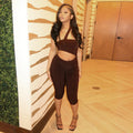 Damen Sportliches Set mit Crop-Top und Leggings R&B