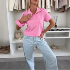 Damen Poloshirt mit Knopfleiste und Brusttasche R&B
