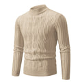 Herren Rollkragenpullover mit strukturiertem Zopfmuster und angenehmer Passform