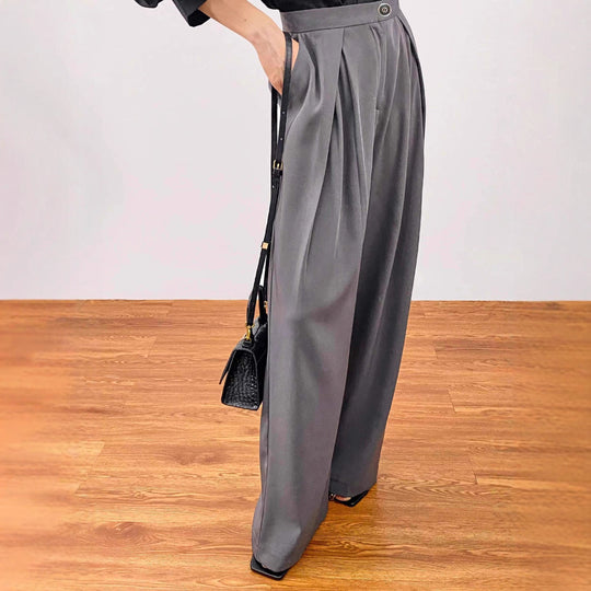 Damen weite Palazzo-Hose mit eleganter Bundfaltenverarbeitung R&B