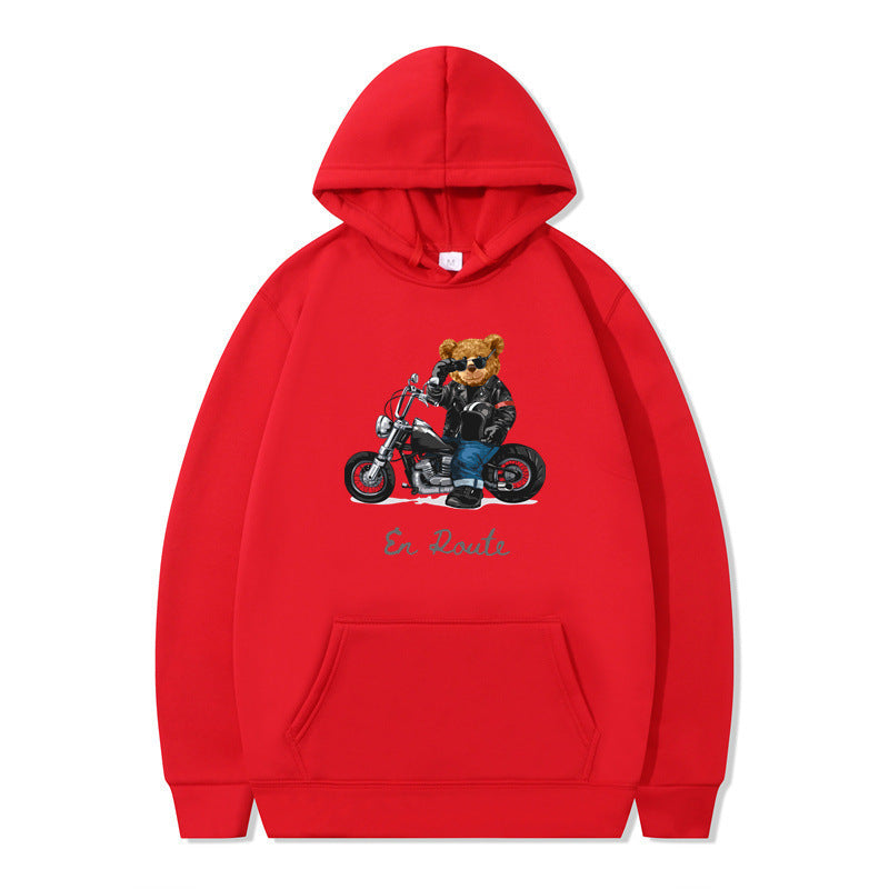 Damen Kapuzenpullover mit einzigartigem Bärenmotiv und lässiger Passform R&B