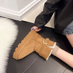 Damen warme Stiefel mit weichem Innenfutter und verstellbarem Schnallenverschluss