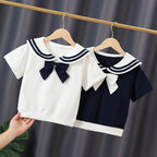 Mädchen Matrosen-T-Shirt mit Schleifendetail R&B