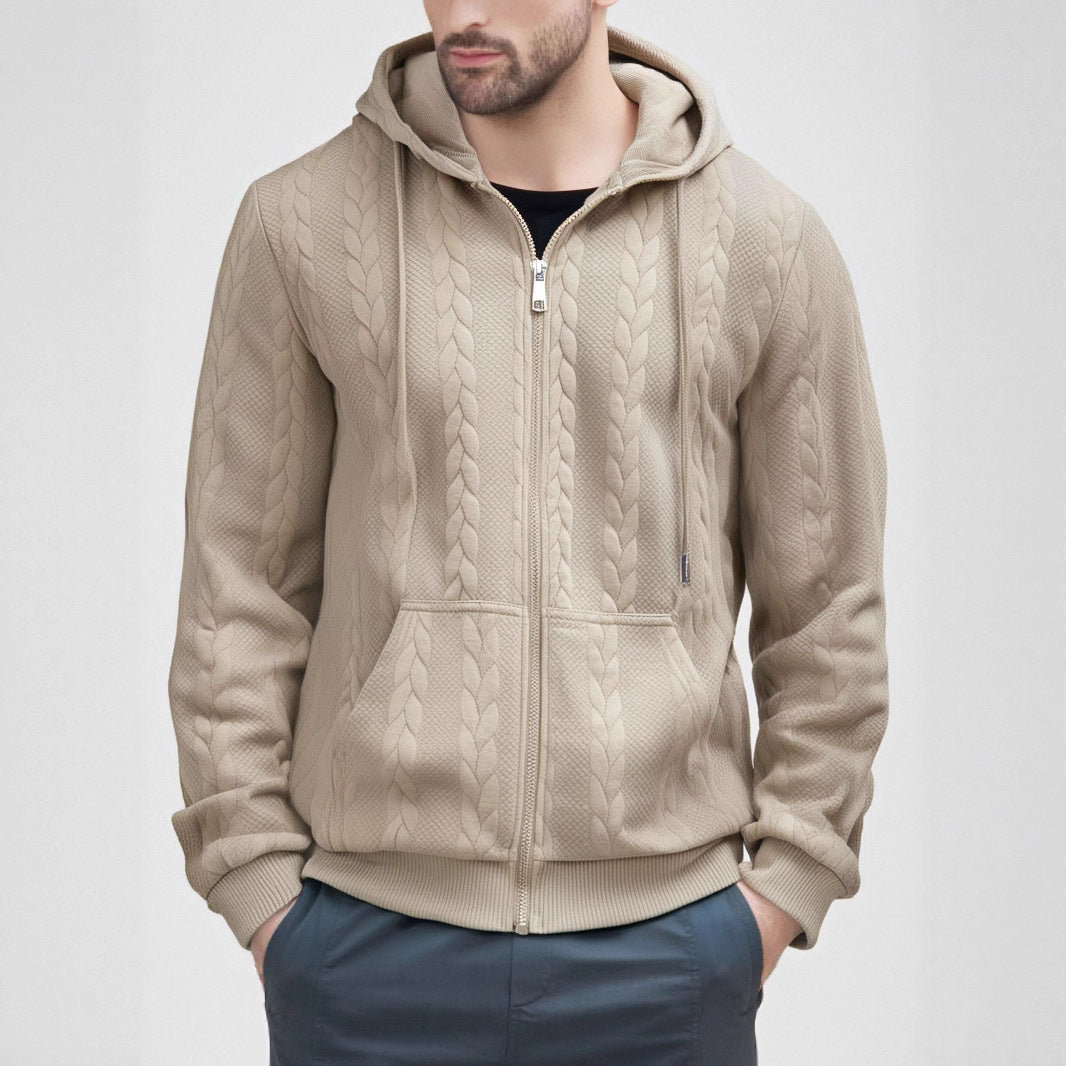 Herren Strickjacke mit Kapuze R&B