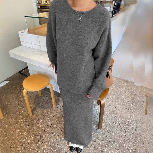 Damen eleganter, figurbetonter Midi-Rock aus hochwertiger Wollmischung R&B