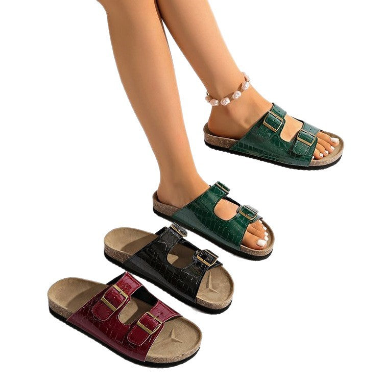 Damen Clogs mit verstellbaren Doppelschnallen R&B