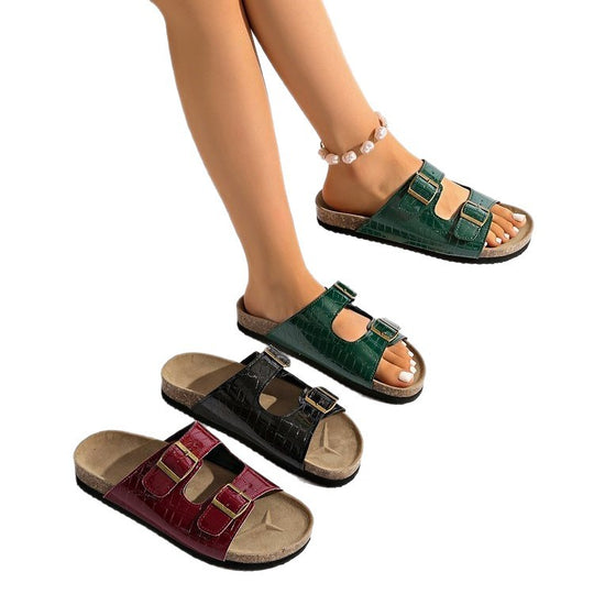Damen Clogs mit verstellbaren Doppelschnallen R&B
