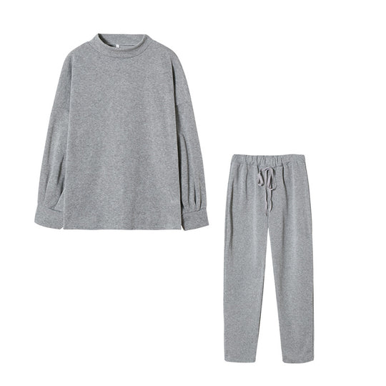 Damen Sportliches Jogginganzug-Set mit komfortablem Schnitt und hohem Kragen R&B