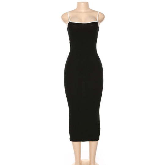 Damen Figurbetontes Maxikleid mit Spaghettiträgern und feinem Stretch R&B