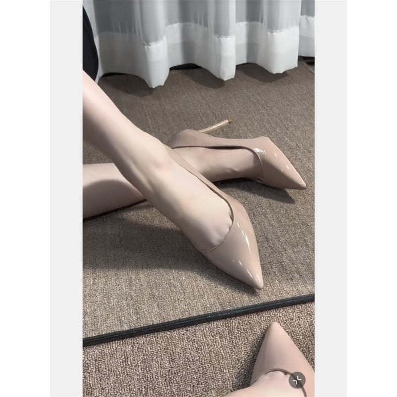 Damen spitze High Heel Pumps mit glänzender Lackoberfläche R&B