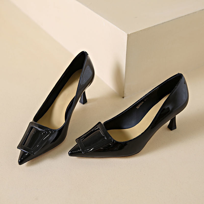 Damen elegante spitze Pumps mit dekorativer Schnalle R&B