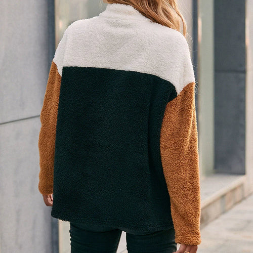 R&B | Übergröße Passform Weicher Doppelseitiger Stoff Halbzip und Patch Look