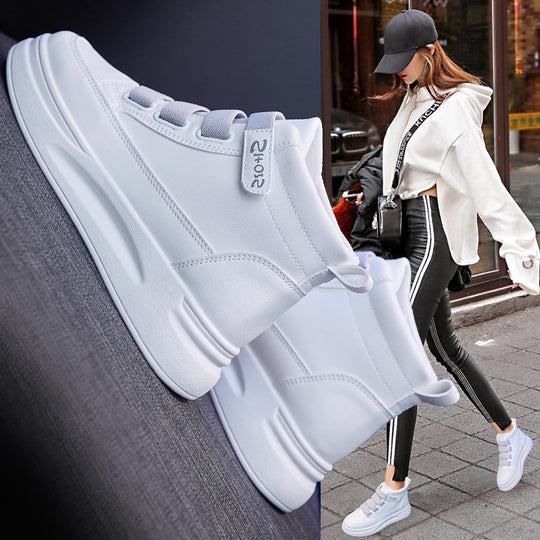 Damen Sportliche High-Top Sneakers mit verstellbaren Riemen R&B