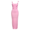 Damen Bodycon Maxikleid mit zarten Rüschendetails und verführerischem Rückenausschnitt R&B
