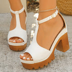 Damen Trendige und komfortable Plateau-Sandalen mit offener Zehenpartie R&B