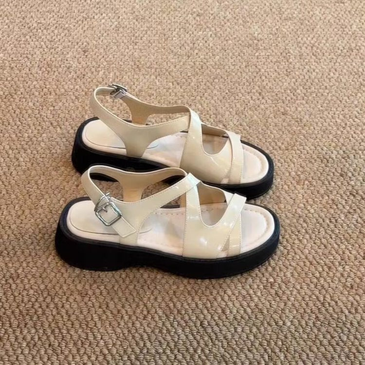 Damen Plateau-Sandalen mit modischem Schnallenverschluss und komfortabler Dämpfung R&B