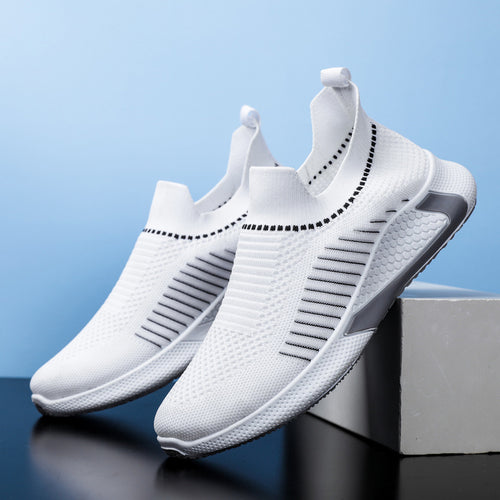 Damen Sportliche Slip-On Sneakers mit atmungsaktiver Strickoberfläche und flexibler Sohle R&B