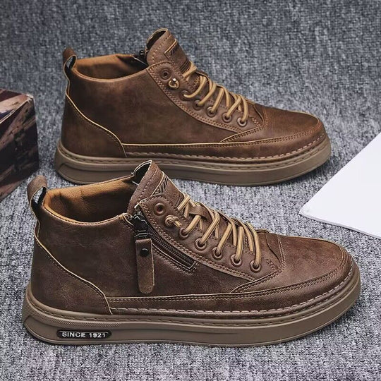 Damen modische High-Top Sneakers mit robustem Design und seitlichem Reißverschluss R&B