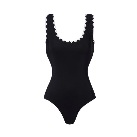 Damen Einteiler Badeanzug mit asymmetrischem Design und passendem Rock R&B
