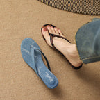 Damen Wedge-Pantoletten mit elegantem Leoprint und komfortablem Fußbett