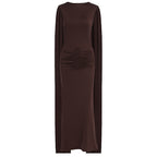 Damen Elegantes Maxikleid mit Raffungen und transparenten Ärmeln R&B