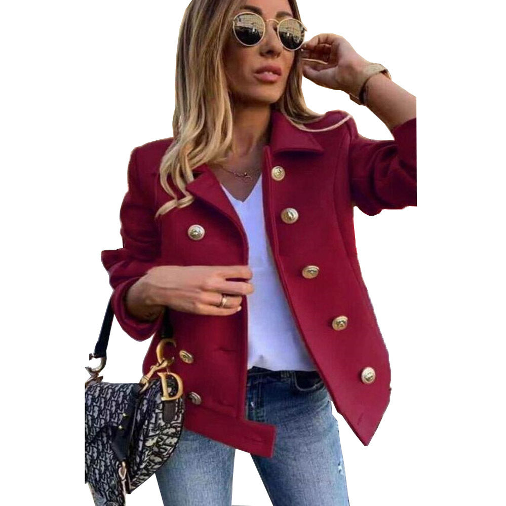 Damen Modischer JACKET mit goldfarbenen Knöpfen und lässigem Schnitt R&B