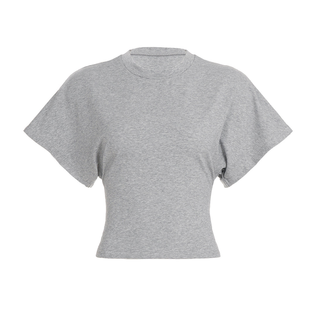 Damen Stilvolles Crop-Top mit weitem Schnitt und Rundhalsausschnitt R&B