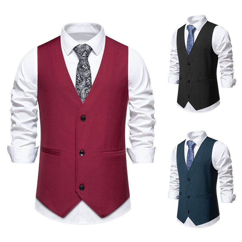 Herren elegante Anzugweste mit modernem Schnitt und praktischen Taschen R&B