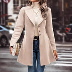 Damen Elegante Wool-Langjacke R&B