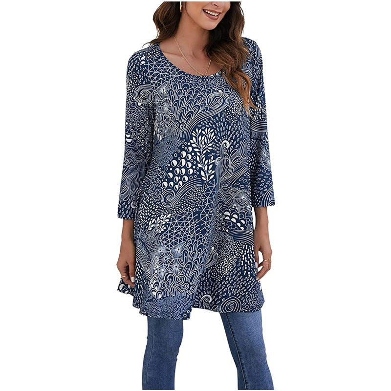 Damen Tunika mit einzigartigem Mandala-Druck R&B