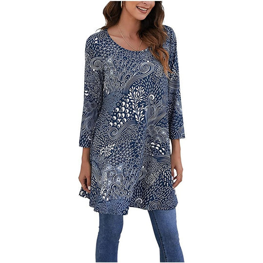 Damen Tunika mit einzigartigem Mandala-Druck R&B