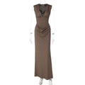 Damen Maxi-Kleid mit eleganter Drapierung R&B